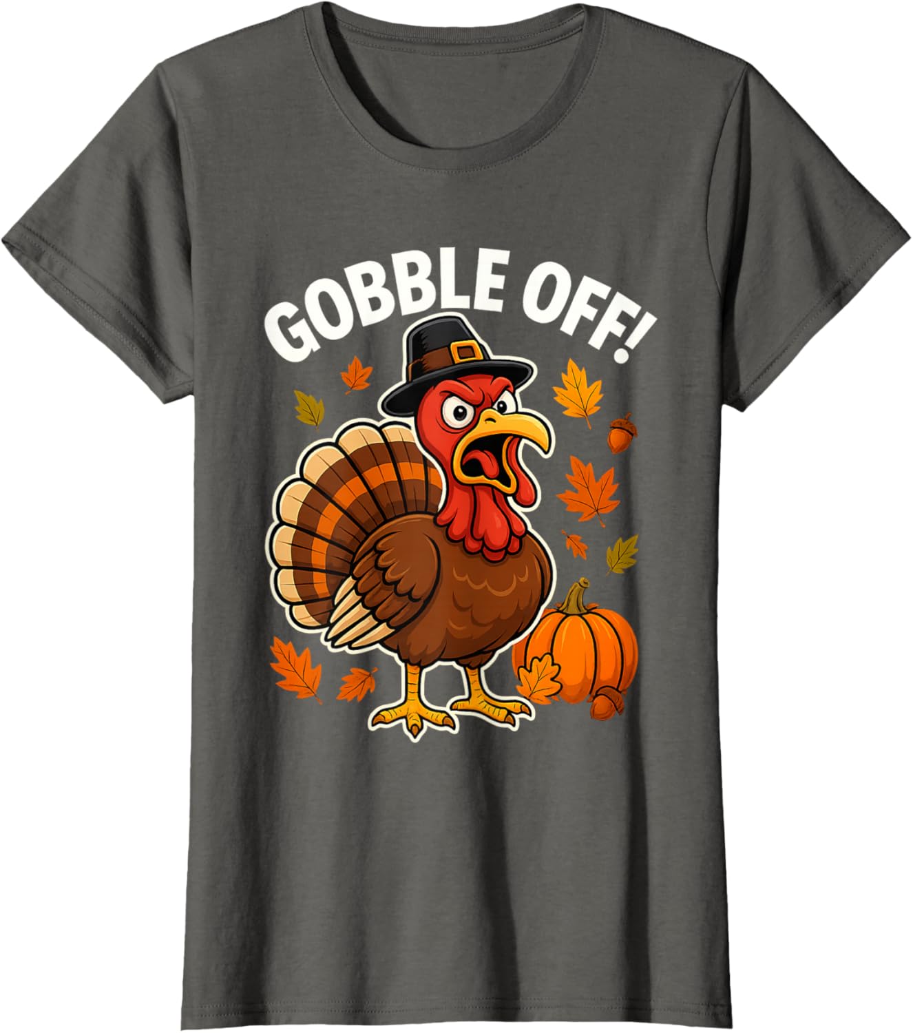 Gobble Off Angry Turkey Shirt Funny Thanksgiving Cartoon Tee T-Shirt