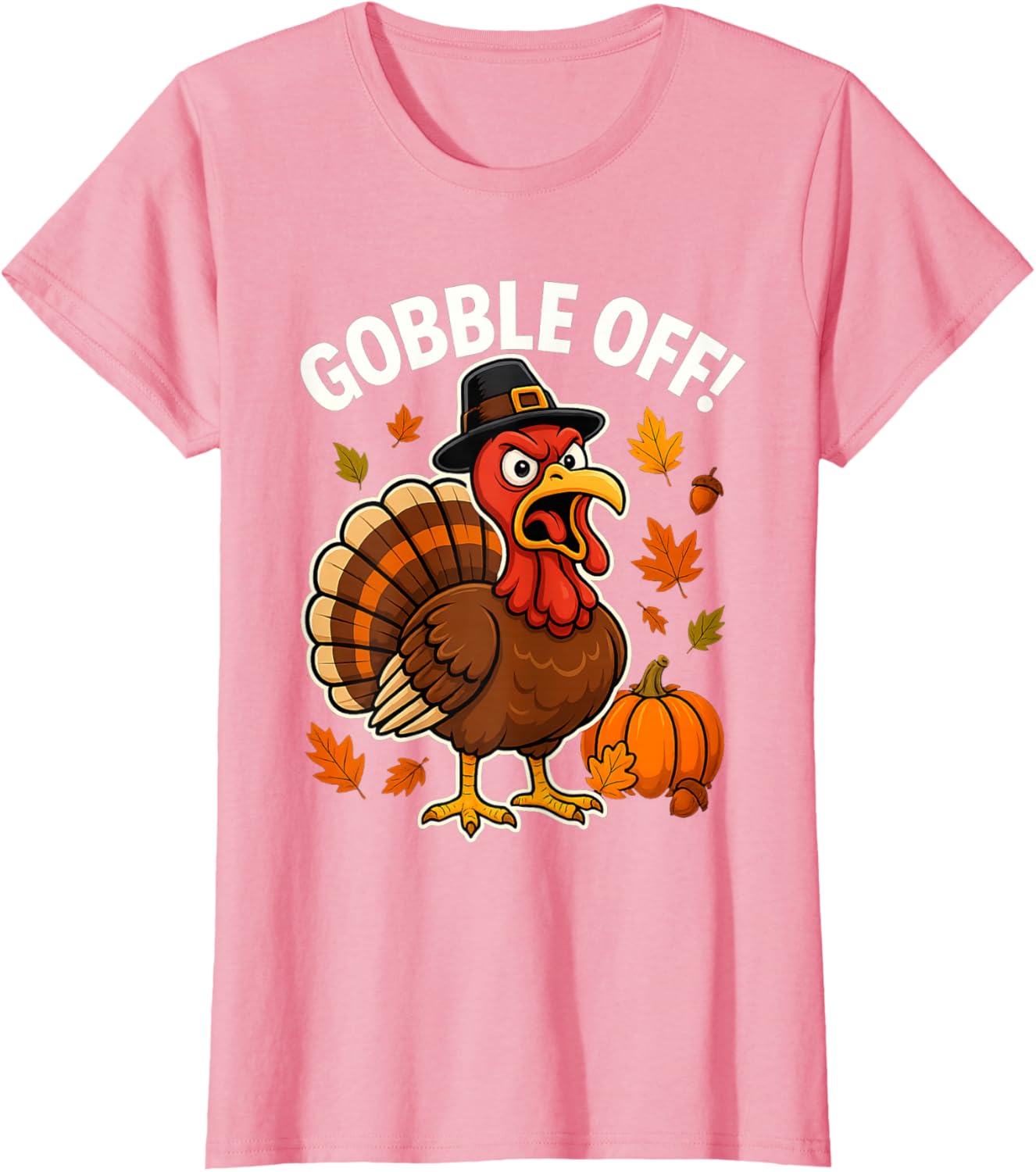 Gobble Off Angry Turkey Shirt Funny Thanksgiving Cartoon Tee T-Shirt