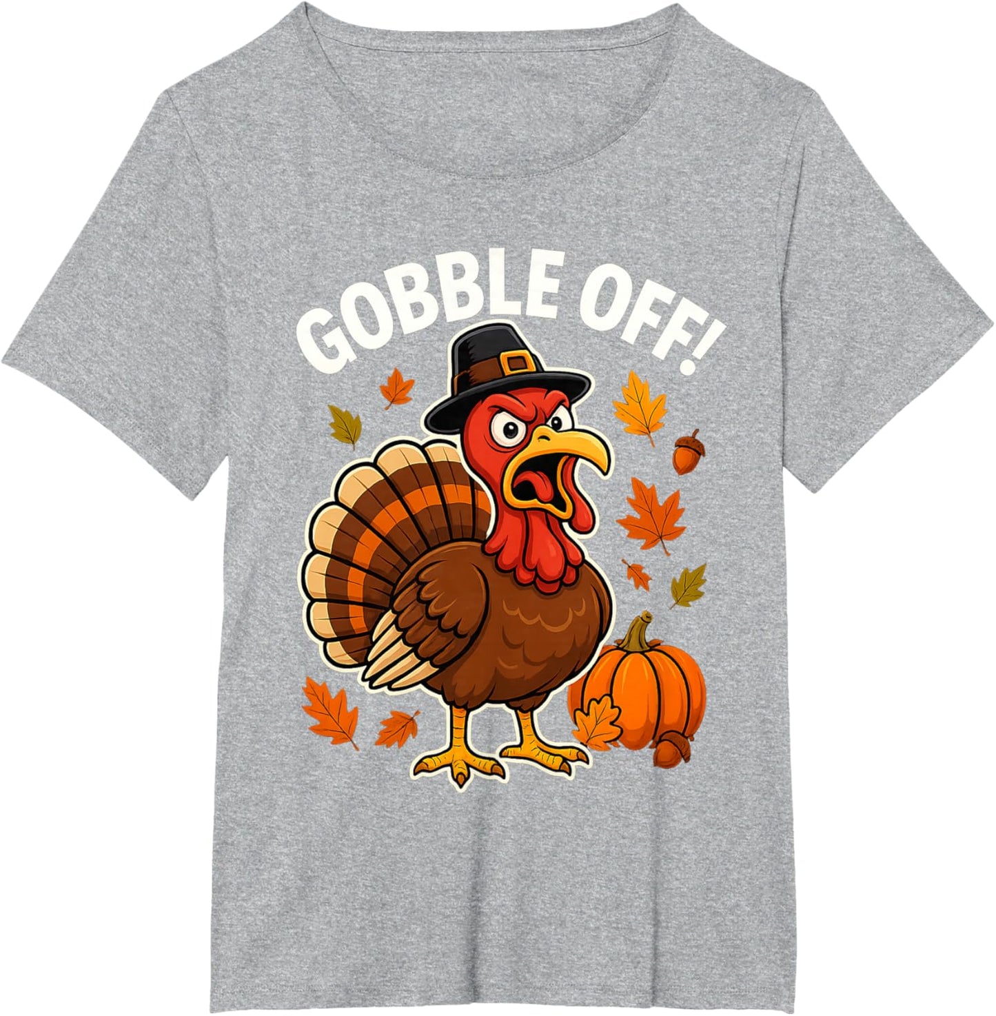 Gobble Off Angry Turkey Shirt Funny Thanksgiving Cartoon Tee T-Shirt