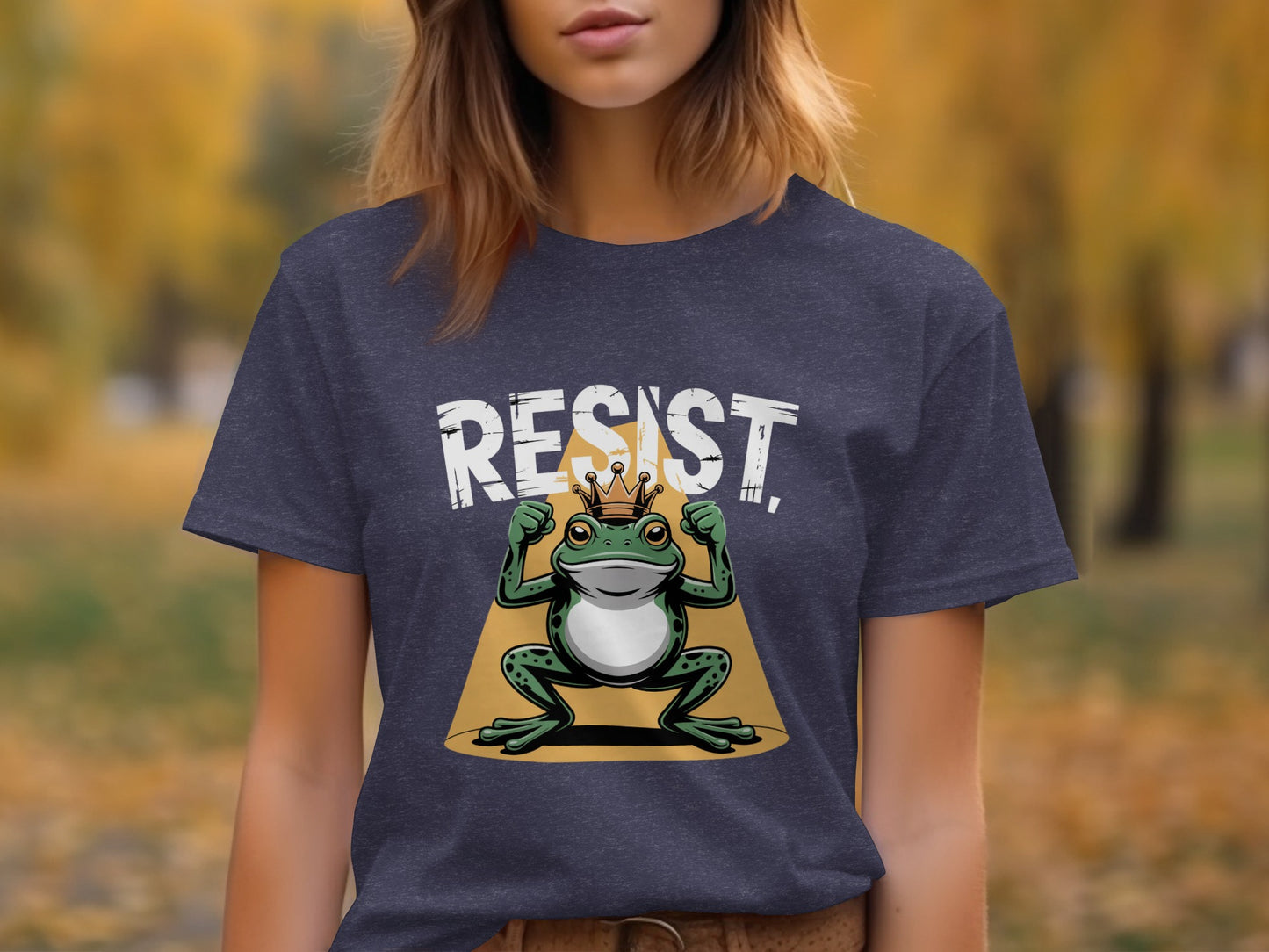 Resist Frog Wearing Crown Graphic T-Shirt product