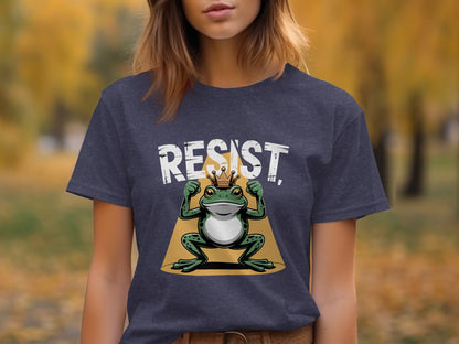 Resist Frog Wearing Crown Graphic T-Shirt product