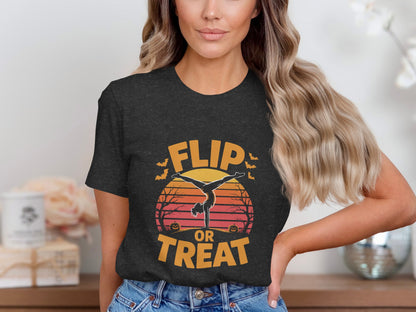 Flip or Treat Graphic Halloween T-shirt product