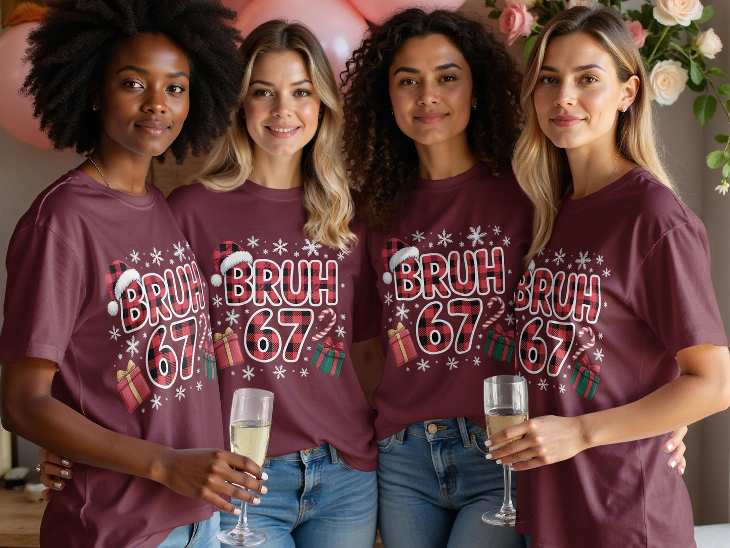 BRUH 67 Graphic Tee Ladies Casual Fashionable Shirt product