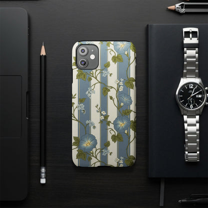 Vintage Blue Floral Striped Design Phone Case product