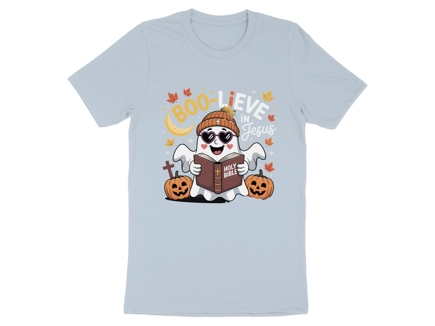 Boo-lieve in Jesus Ghost Reading Bible T-shirt product type