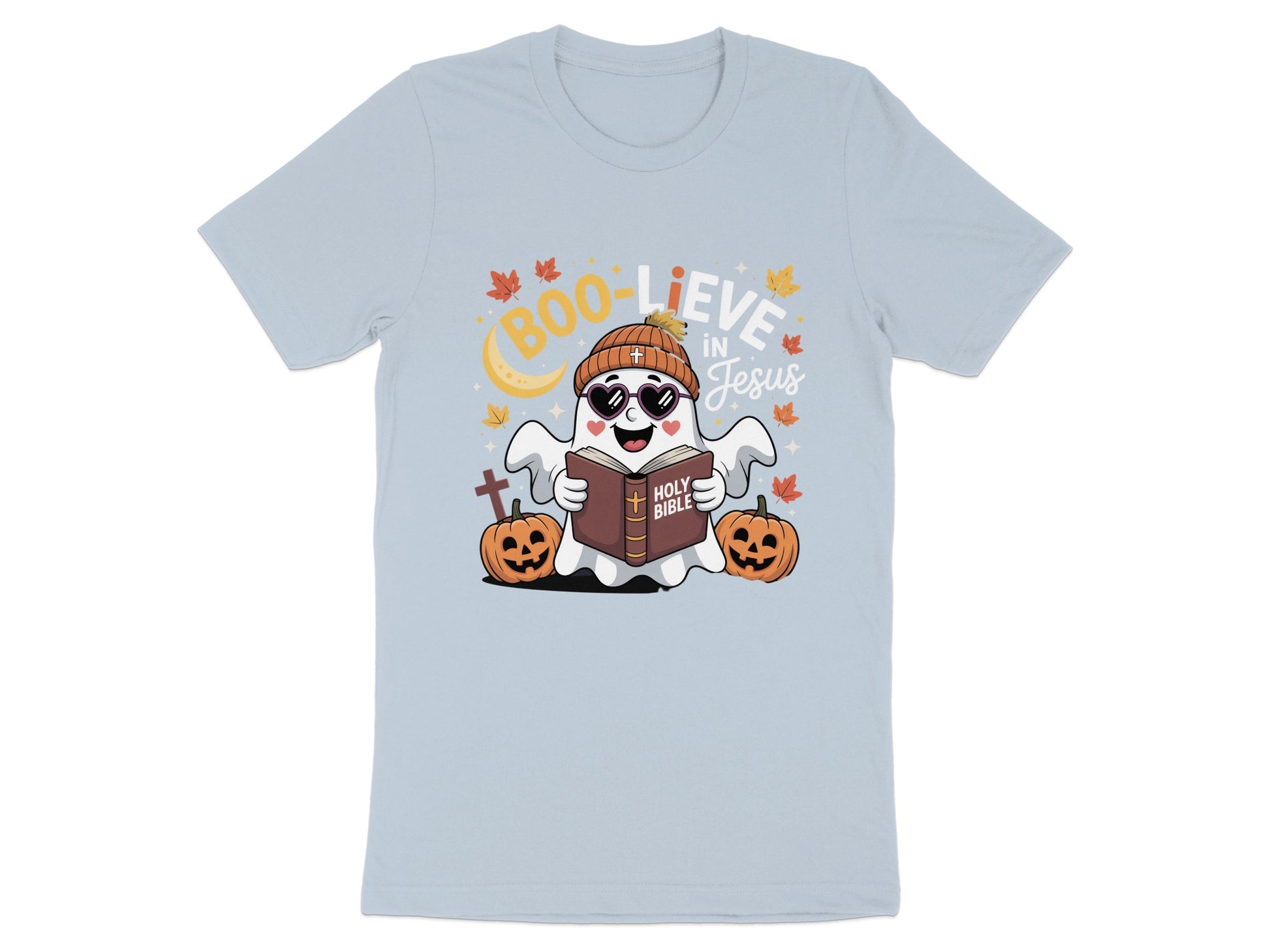 Boo-lieve in Jesus Ghost Reading Bible T-shirt product type