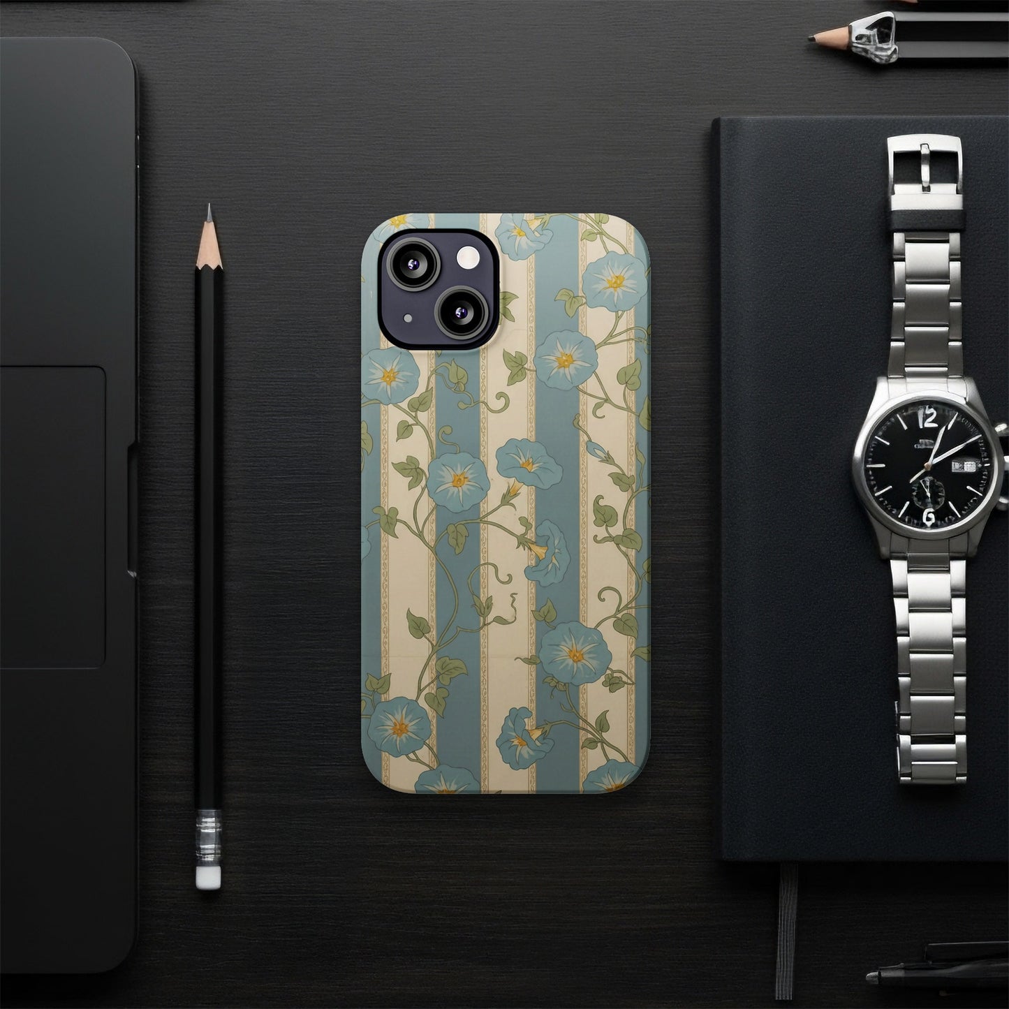 Elegant Floral Striped Design Phone Case product