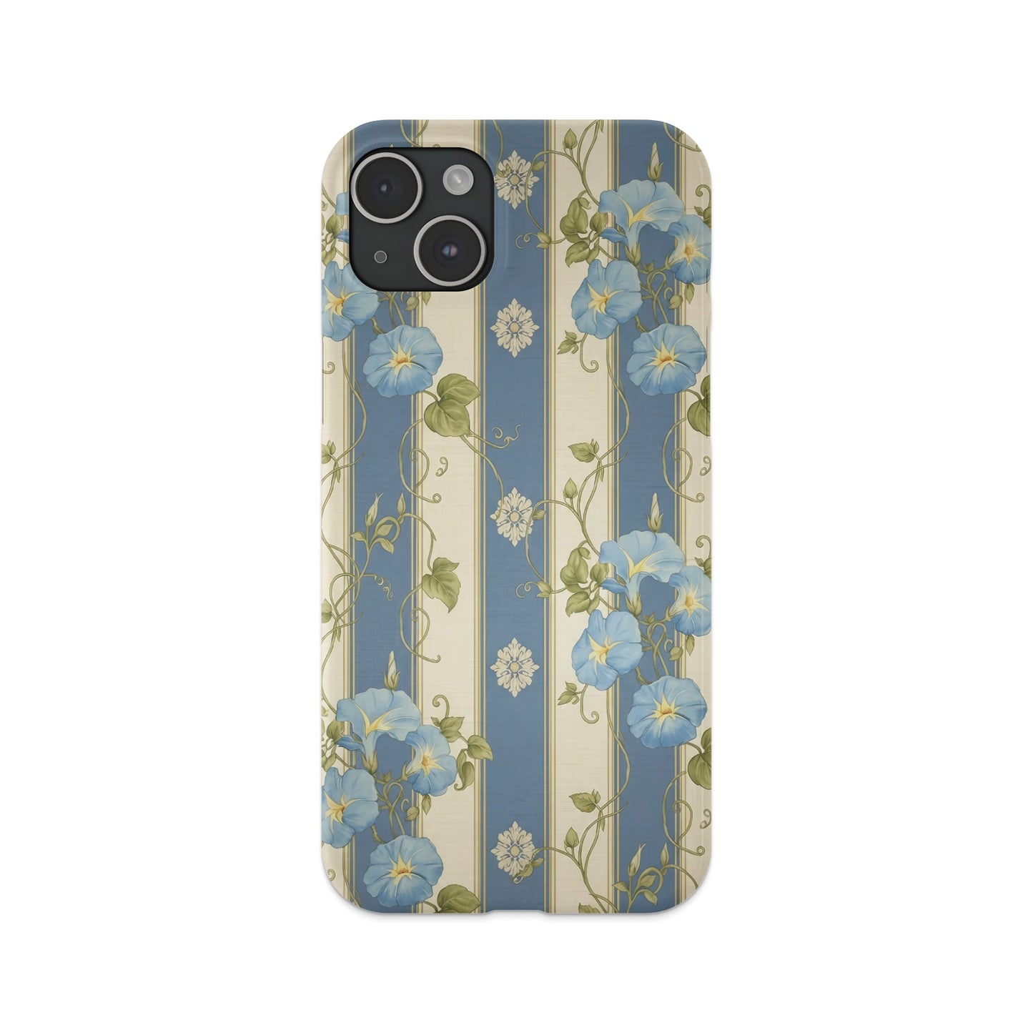 Elegant Blue Floral Striped Pattern on Phone Case product type