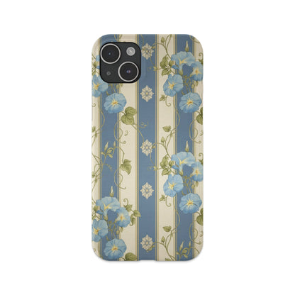 Elegant Blue Floral Striped Pattern on Phone Case product type