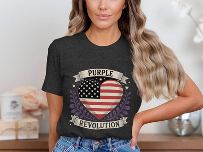 Purple Revolution Heart Design Shirt product type