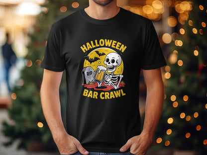 Halloween Bar Crawl Skeleton Drinking T-Shirt product