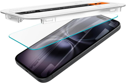 Spigen Glas.tR EZ Fit Screenprotector compatibel met iPhone 17 Pro/17, iPhone 16 Pro, 2 stuks, met sjabloon voor installatie, Case friendly, 9H Gehard Glas