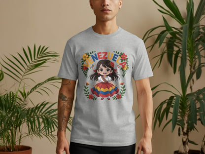Colorful Venezuela Girl Art Graphic T-shirt product type