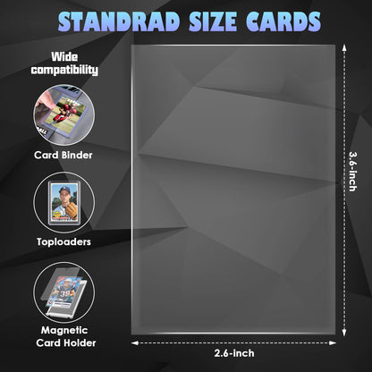 500 Counts Card Sleeves for Trading Cards, Soft Penny Card Sleeves Clear Plastic Card Protectors Fit for Baseball Card, Sports Cards, MTG Game Card Standard Cards