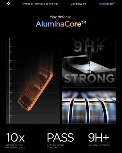 Spigen Glas.tR EZ Fit Screenprotector compatibel met iPhone 17 Pro/17, iPhone 16 Pro, 2 stuks, met sjabloon voor installatie, Case friendly, 9H Gehard Glas