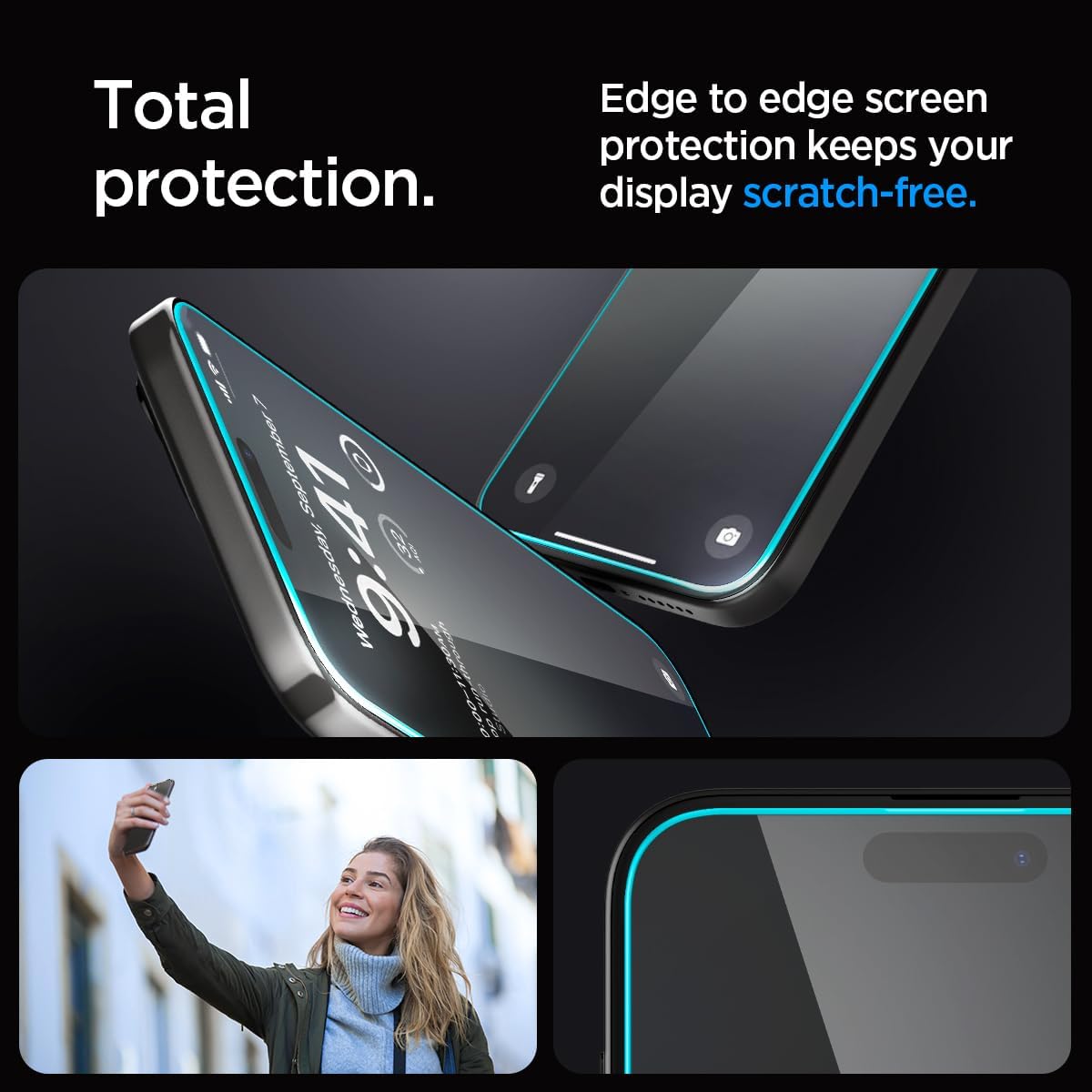 Spigen Glas.tR EZ Fit Screenprotector compatibel met iPhone 17 Pro/17, iPhone 16 Pro, 2 stuks, met sjabloon voor installatie, Case friendly, 9H Gehard Glas