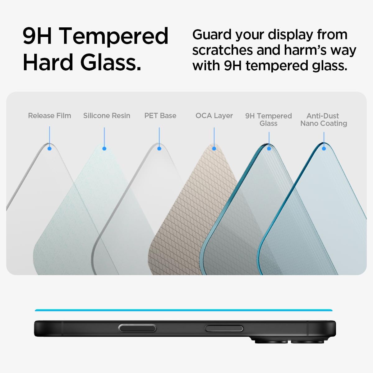 Spigen Glas.tR EZ Fit Screenprotector compatibel met iPhone 17 Pro/17, iPhone 16 Pro, 2 stuks, met sjabloon voor installatie, Case friendly, 9H Gehard Glas