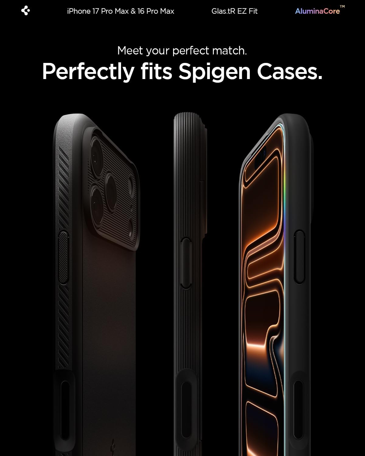 Spigen Glas.tR EZ Fit Screenprotector compatibel met iPhone 17 Pro/17, iPhone 16 Pro, 2 stuks, met sjabloon voor installatie, Case friendly, 9H Gehard Glas