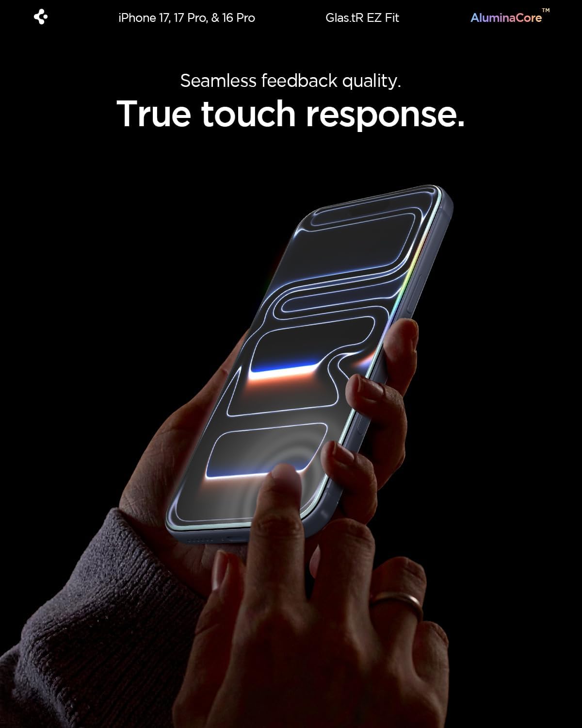 Spigen Glas.tR EZ Fit Screenprotector compatibel met iPhone 17 Pro/17, iPhone 16 Pro, 2 stuks, met sjabloon voor installatie, Case friendly, 9H Gehard Glas