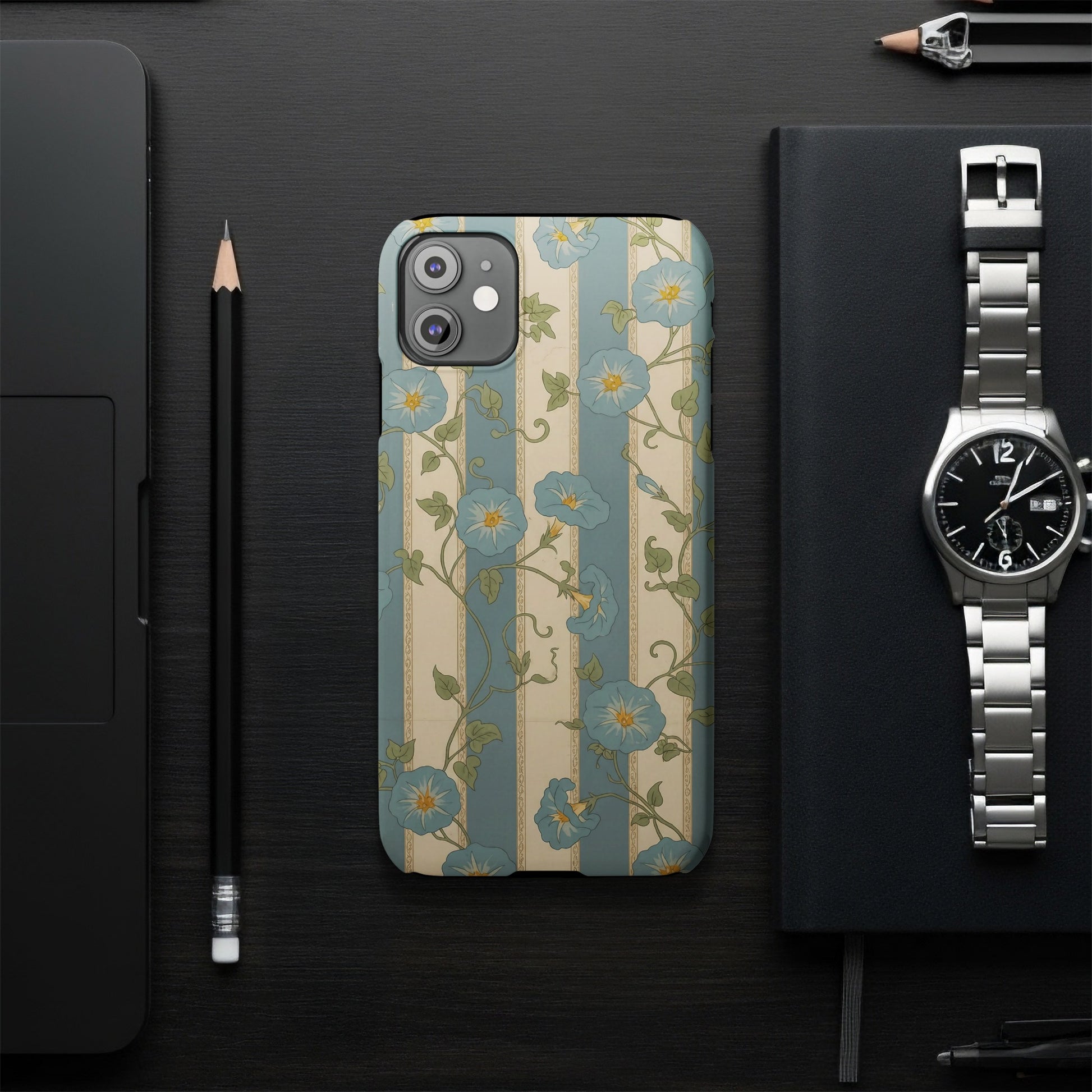 Floral Patterned Striped Phone Case elegant product