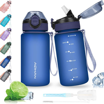 AOHAN 1 Litre Water Bottle with Leakproof Flip Lid BPA-Free Sports Drinking Bottle with Straw, Dishwasher Safe, Non-Toxic Water Bottle with Carry Strap
