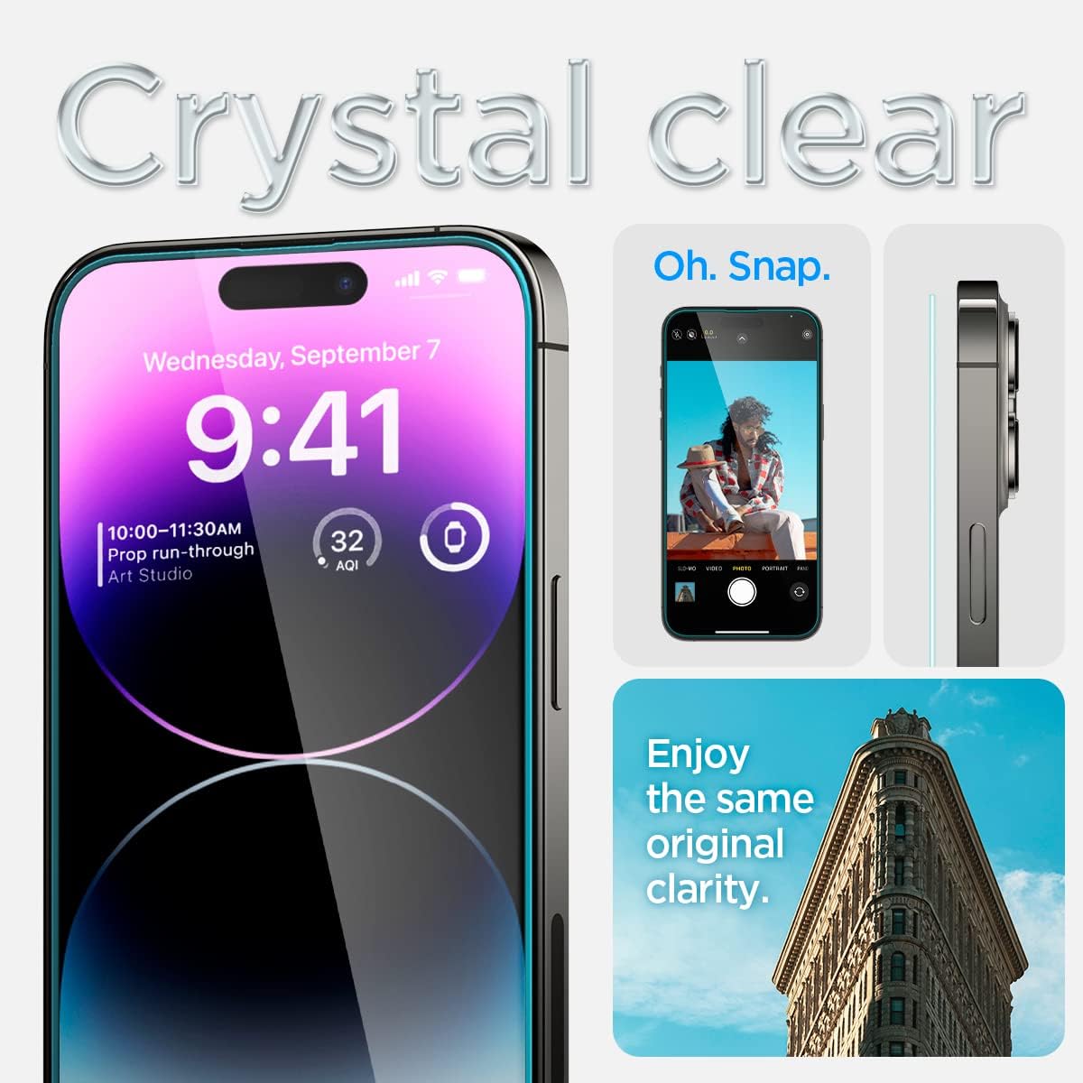 Spigen Glas.tR EZ Fit Screenprotector compatibel met iPhone 17 Pro/17, iPhone 16 Pro, 2 stuks, met sjabloon voor installatie, Case friendly, 9H Gehard Glas