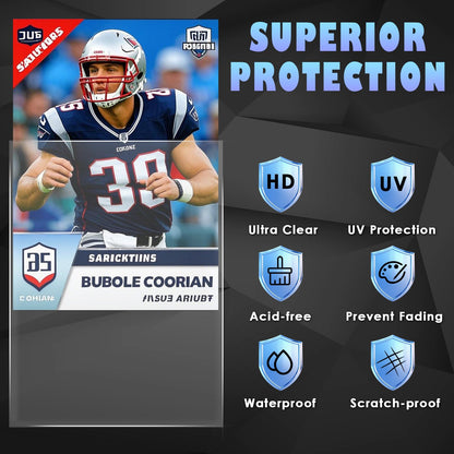 500 Counts Card Sleeves for Trading Cards, Soft Penny Card Sleeves Clear Plastic Card Protectors Fit for Baseball Card, Sports Cards, MTG Game Card Standard Cards