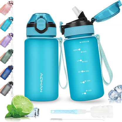 AOHAN 1 Litre Water Bottle with Leakproof Flip Lid BPA-Free Sports Drinking Bottle with Straw, Dishwasher Safe, Non-Toxic Water Bottle with Carry Strap