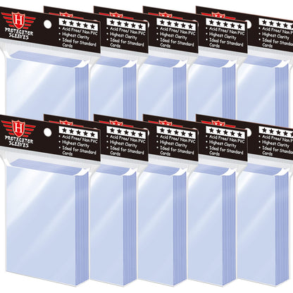 500 Counts Card Sleeves for Trading Cards, Soft Penny Card Sleeves Clear Plastic Card Protectors Fit for Baseball Card, Sports Cards, MTG Game Card Standard Cards