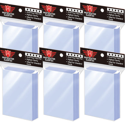 500 Counts Card Sleeves for Trading Cards, Soft Penny Card Sleeves Clear Plastic Card Protectors Fit for Baseball Card, Sports Cards, MTG Game Card Standard Cards