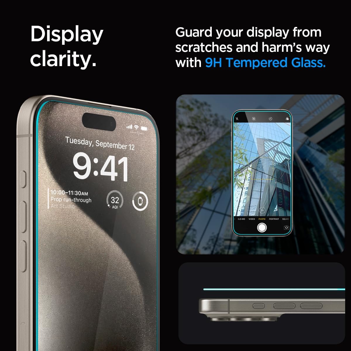 Spigen Glas.tR EZ Fit Screenprotector compatibel met iPhone 17 Pro/17, iPhone 16 Pro, 2 stuks, met sjabloon voor installatie, Case friendly, 9H Gehard Glas