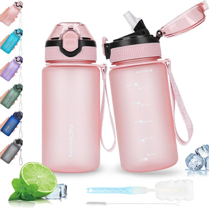 AOHAN 1 Litre Water Bottle with Leakproof Flip Lid BPA-Free Sports Drinking Bottle with Straw, Dishwasher Safe, Non-Toxic Water Bottle with Carry Strap
