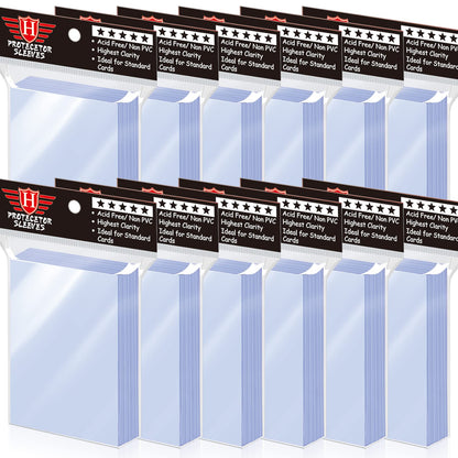 500 Counts Card Sleeves for Trading Cards, Soft Penny Card Sleeves Clear Plastic Card Protectors Fit for Baseball Card, Sports Cards, MTG Game Card Standard Cards