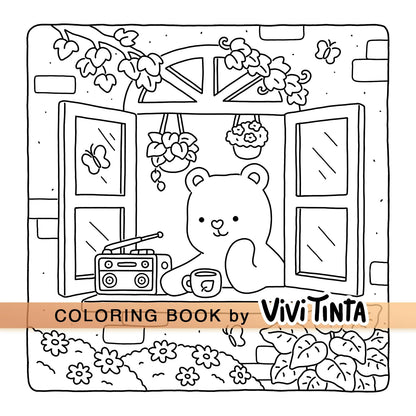 Fuzzy Hygge: Cute and Cozy Coloring Book for Adults & Teens Featuring Adorable Animals Characters for Stress Relief