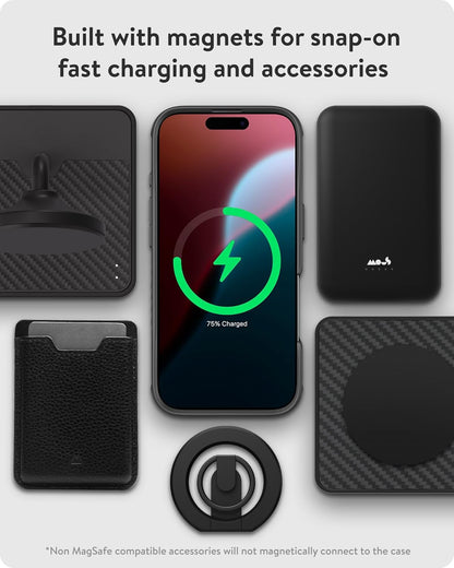 Mous voor iPhone 17 Case, Camera Bedieningsknop, Compatibel met Qi2 MagSafe - Limitless - Schokbestendig Magnetische Hoesje, Marineblauw