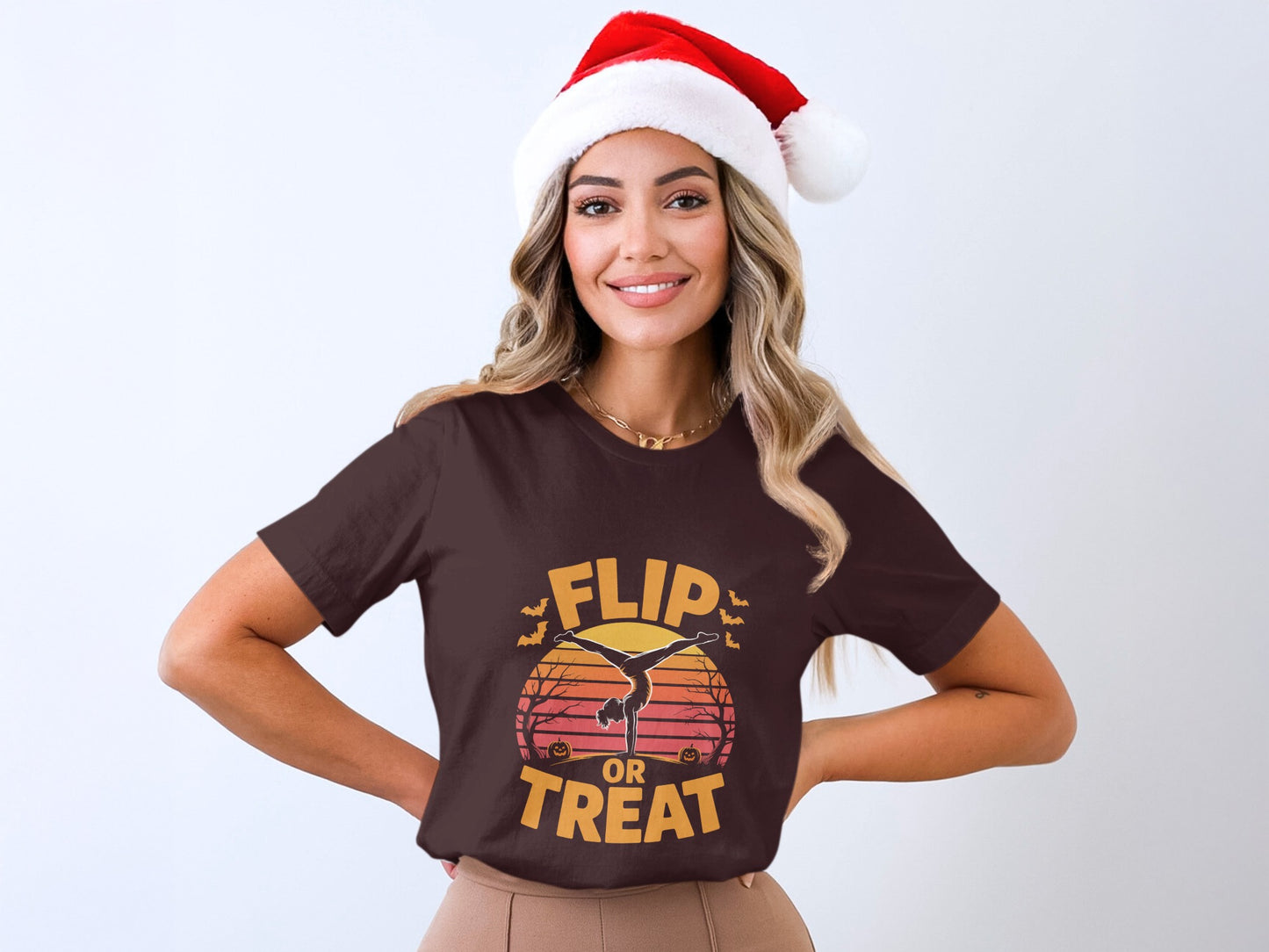 Flip or Treat Santa Hat Design T-Shirt product