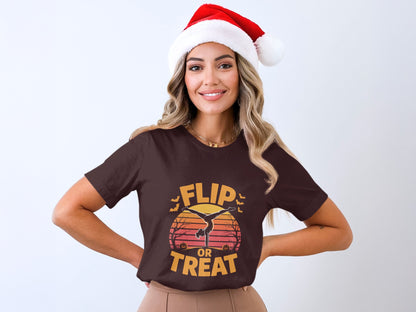 Flip or Treat Santa Hat Design T-Shirt product