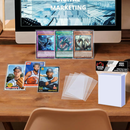 500 Counts Card Sleeves for Trading Cards, Soft Penny Card Sleeves Clear Plastic Card Protectors Fit for Baseball Card, Sports Cards, MTG Game Card Standard Cards