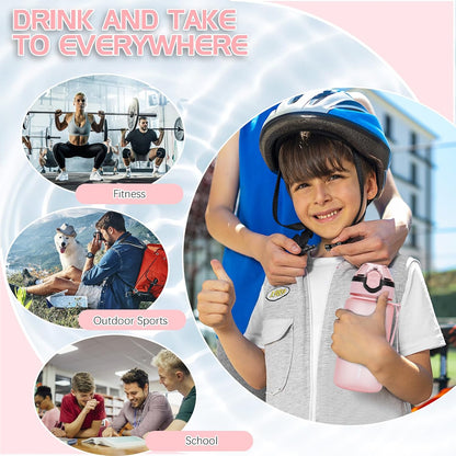 AOHAN 1 Litre Water Bottle with Leakproof Flip Lid BPA-Free Sports Drinking Bottle with Straw, Dishwasher Safe, Non-Toxic Water Bottle with Carry Strap