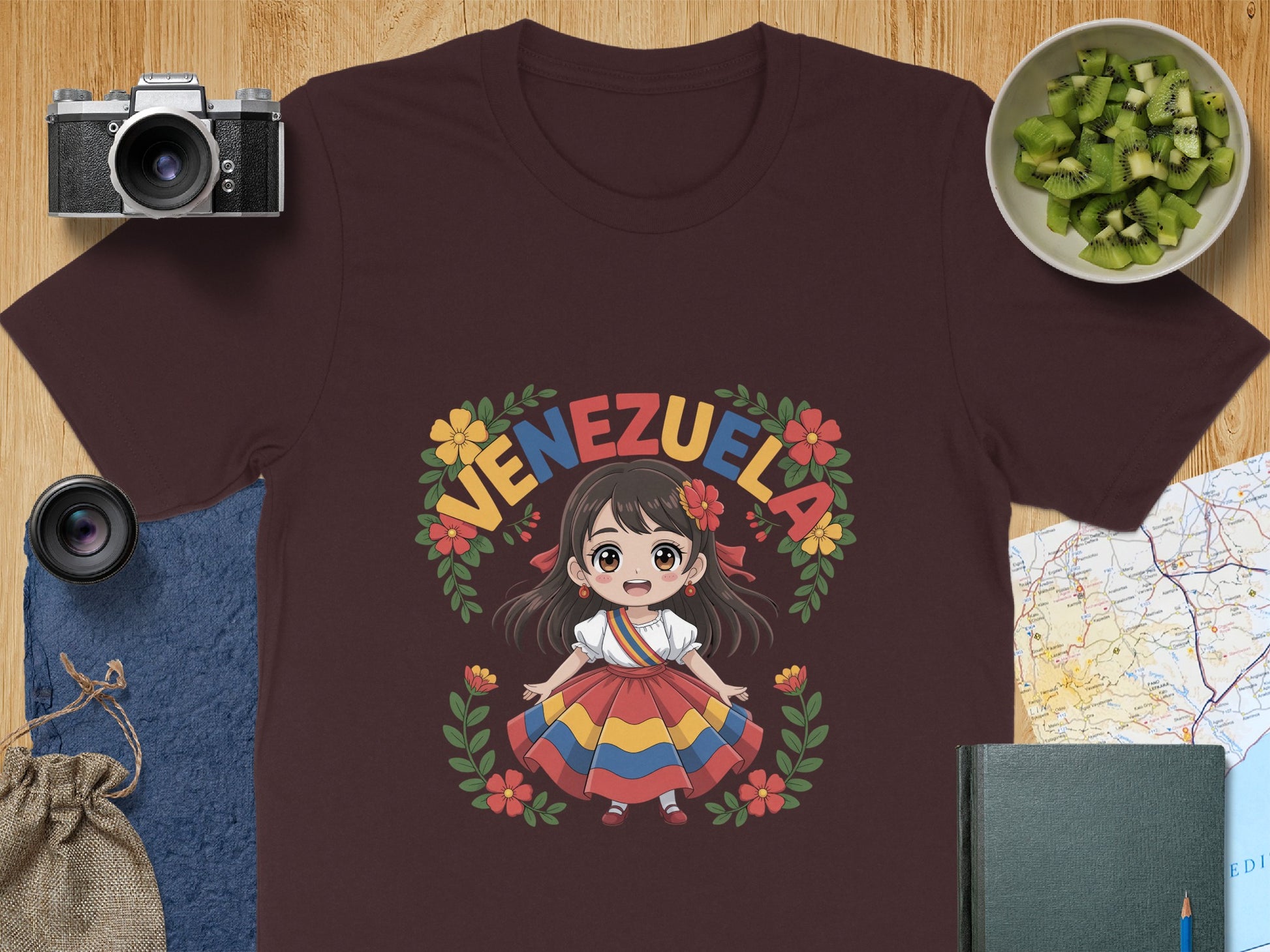 Cute Cartoon Venezuelan Girl Design T-shirt product