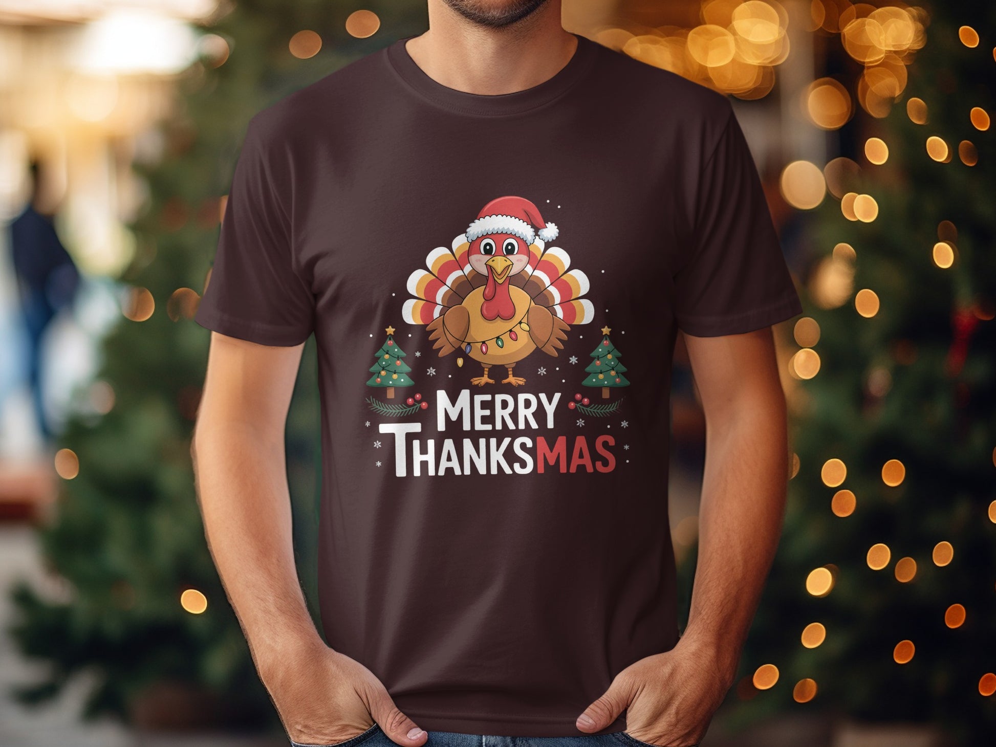 Merry Thanksmas Novelty Holiday Themed T-shirt product