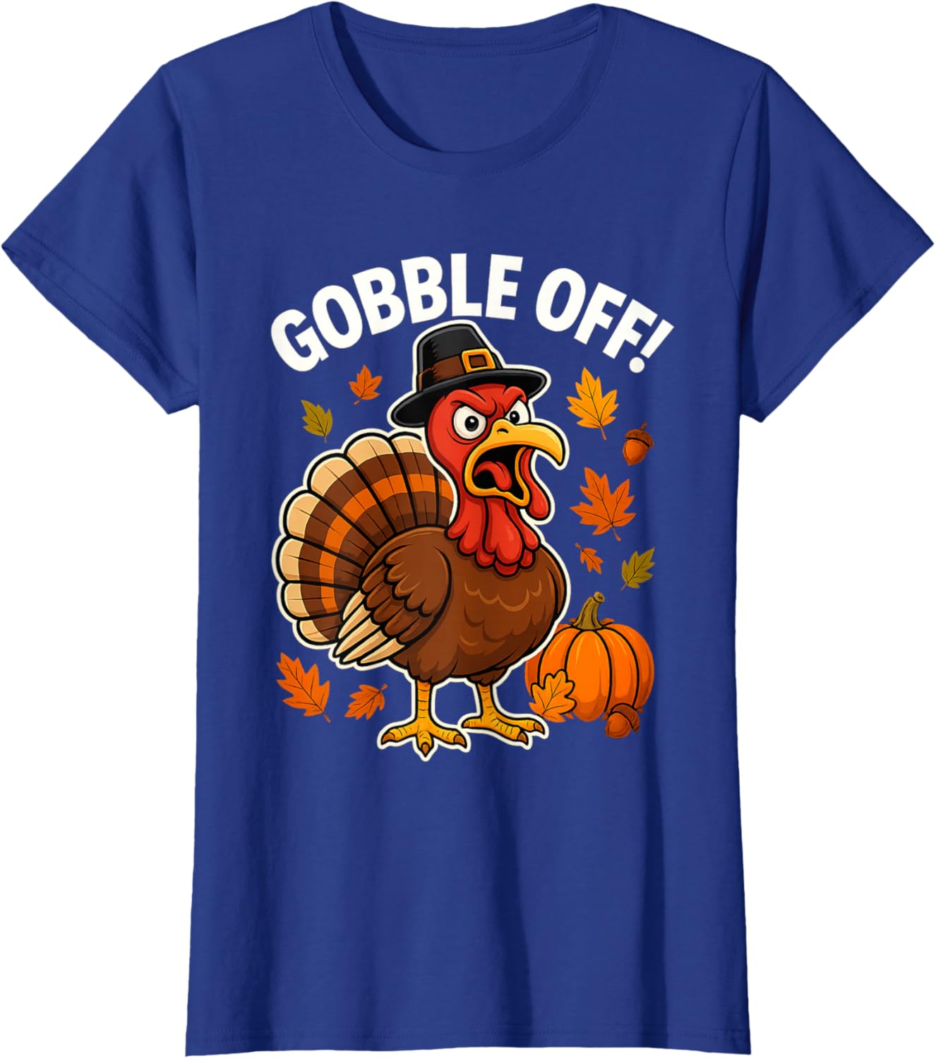 Gobble Off Angry Turkey Shirt Funny Thanksgiving Cartoon Tee T-Shirt
