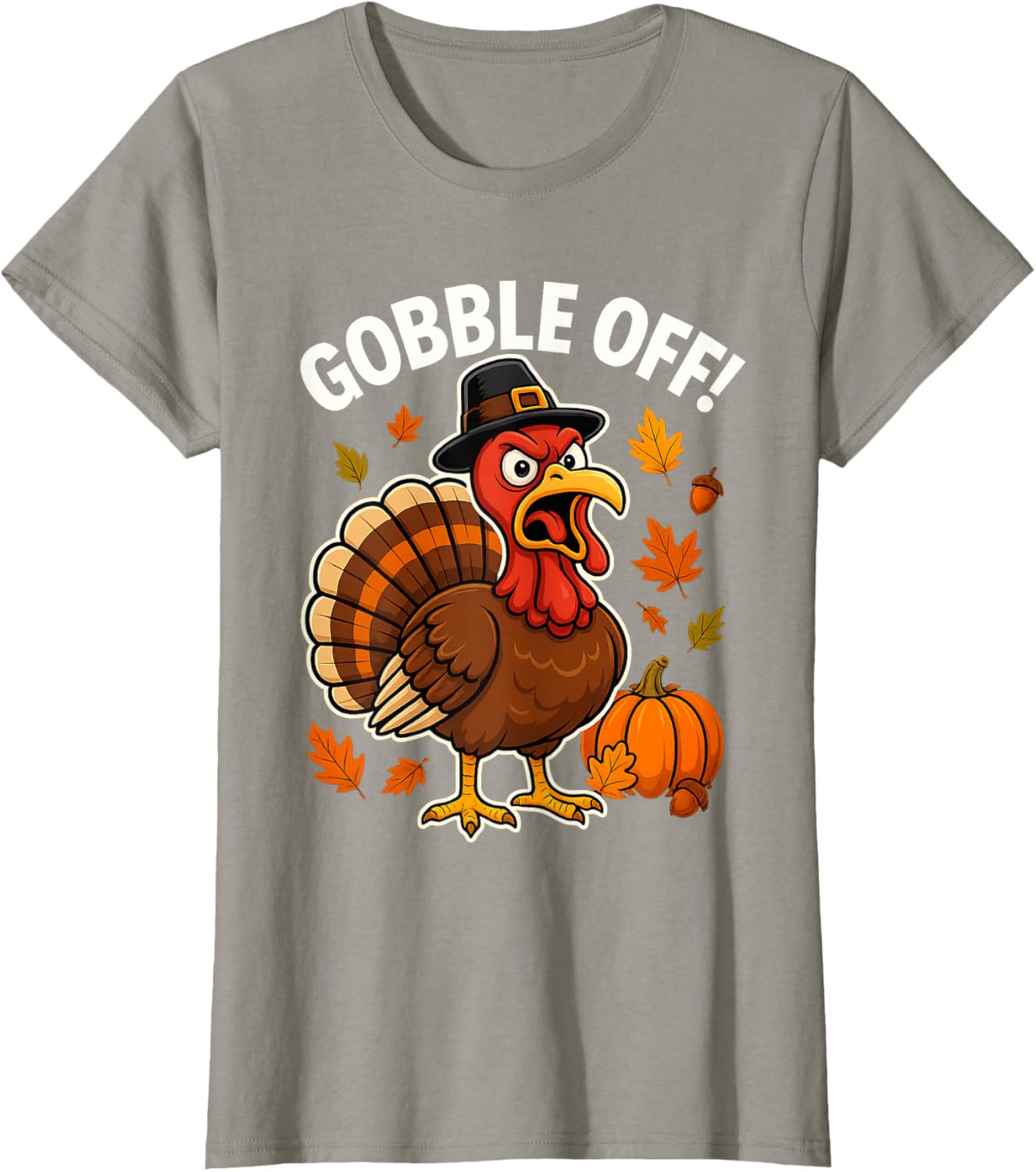 Gobble Off Angry Turkey Shirt Funny Thanksgiving Cartoon Tee T-Shirt