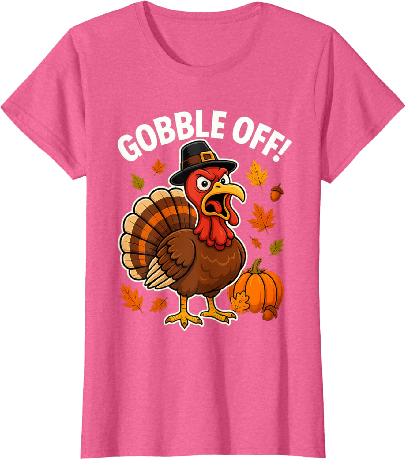 Gobble Off Angry Turkey Shirt Funny Thanksgiving Cartoon Tee T-Shirt