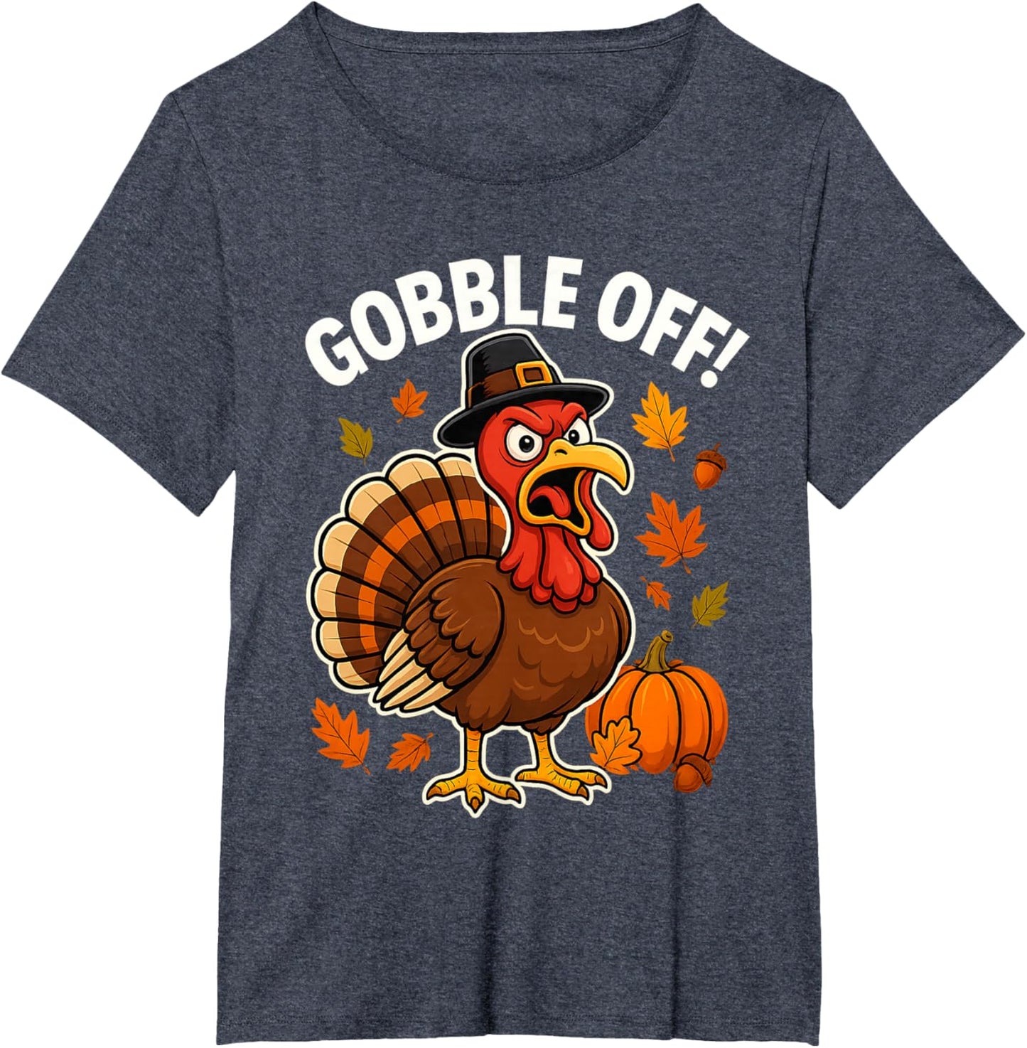 Gobble Off Angry Turkey Shirt Funny Thanksgiving Cartoon Tee T-Shirt