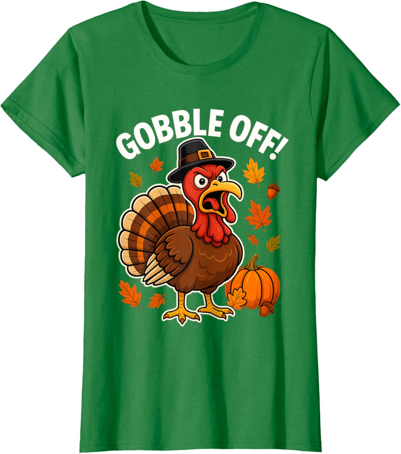 Gobble Off Angry Turkey Shirt Funny Thanksgiving Cartoon Tee T-Shirt