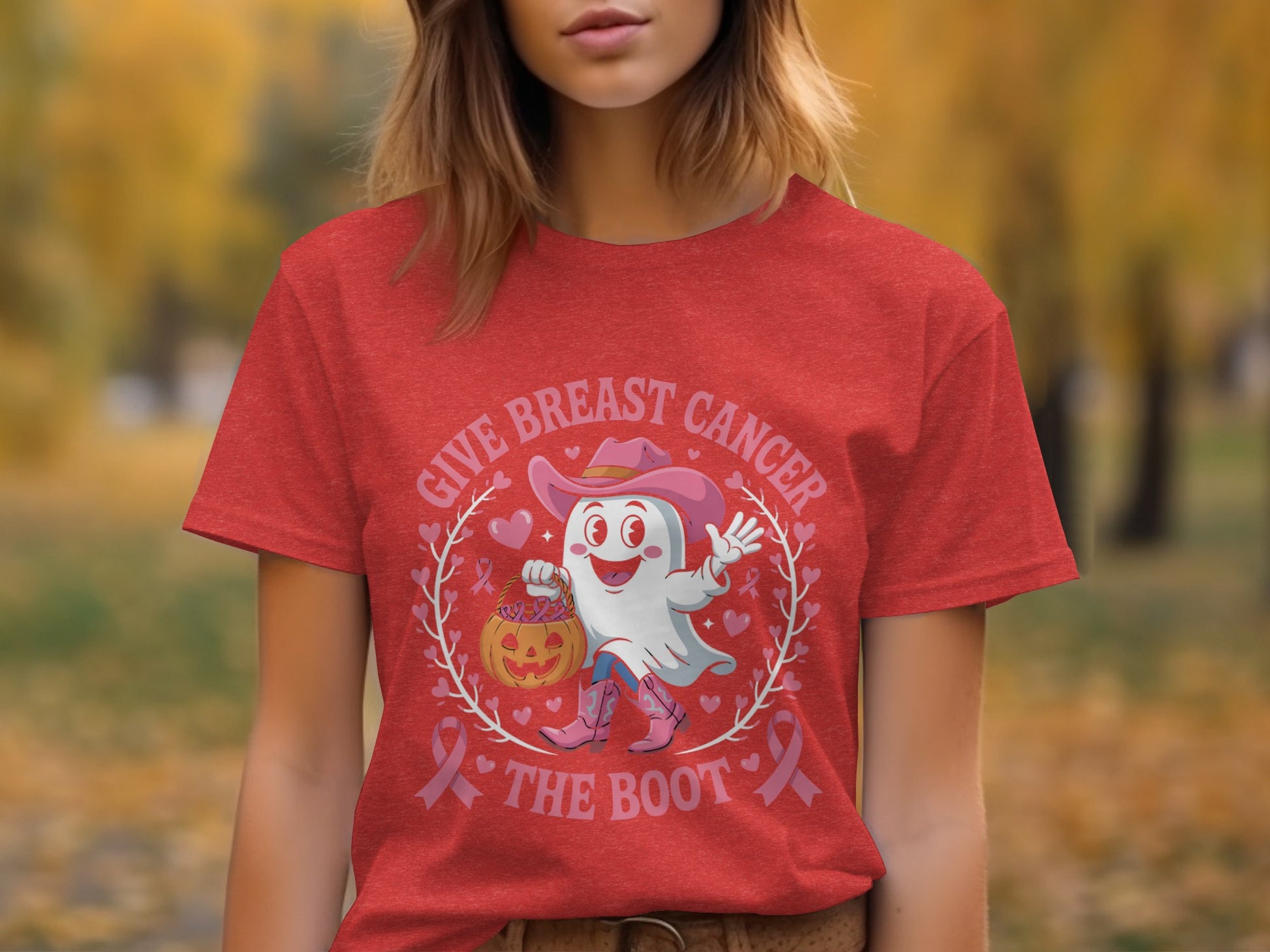 Give Breast Cancer The Boot Halloween Shirt product type