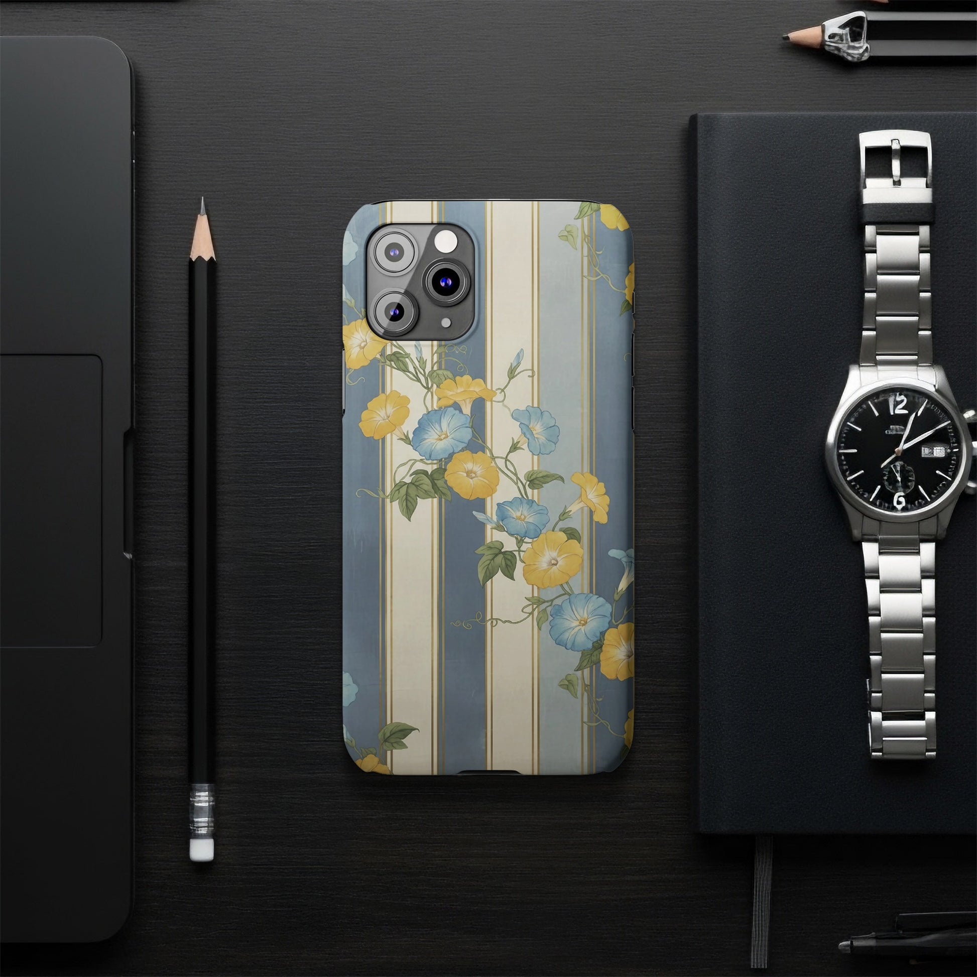 Elegant Floral Striped Design Phone Case product type
