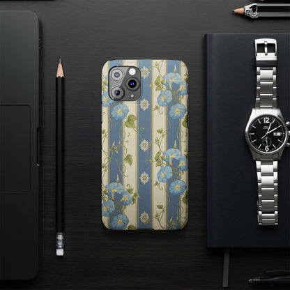 Floral Blue and Cream Striped Phone Case product type