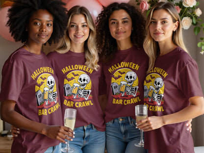 Halloween Bar Crawl Skeletons Graphic Shirt product